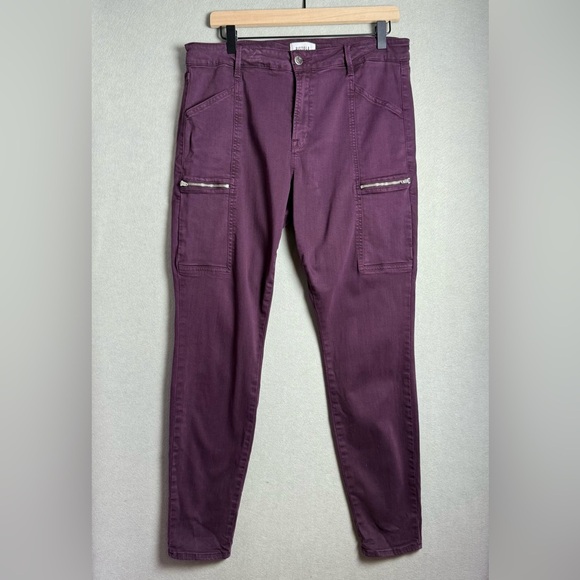 Pistola Hannah Cargo Skinny Pant Women's Dark Purple Stretch Fabric Mid-Rise 32 - Picture 1 of 14
